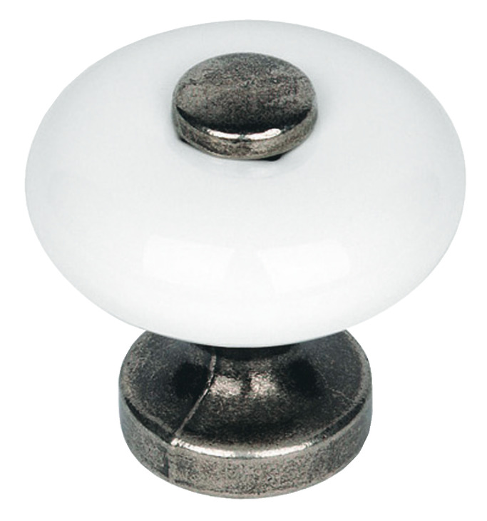 Dorezë orendie rrumbullake porcelani e bardhë me ngjyrë të hintë Ø 35 mm