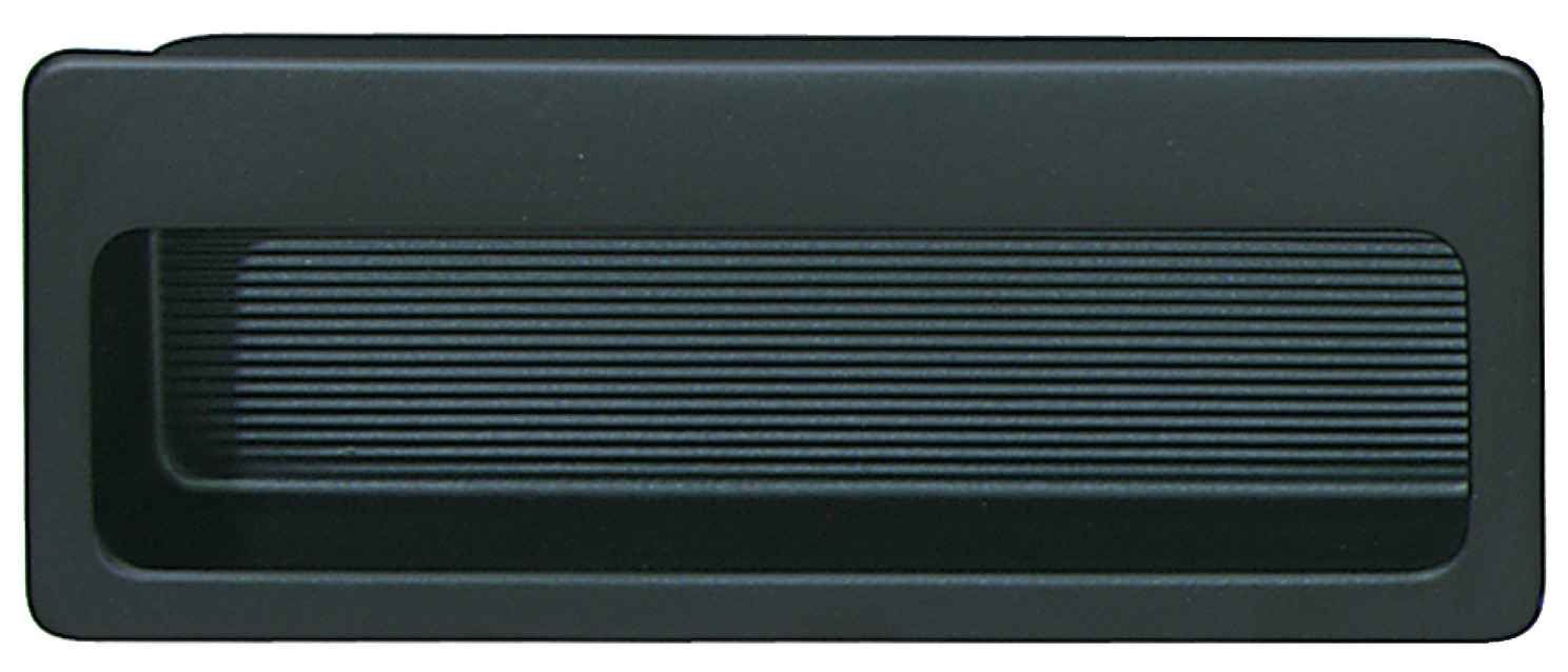 Dorezë prej çeliku ,ngjyrë e zezë matt , formë drejtkëndëshe për dyer rrëshqitëse 75 mm