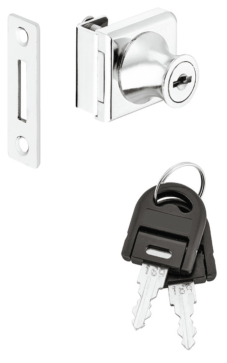 Glastur Riegelschloss econo mit plattchenzylinder fur glassture 5-8 mm