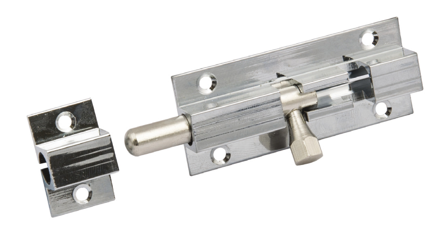 Barrel bolt brass chr.pl.60 mm