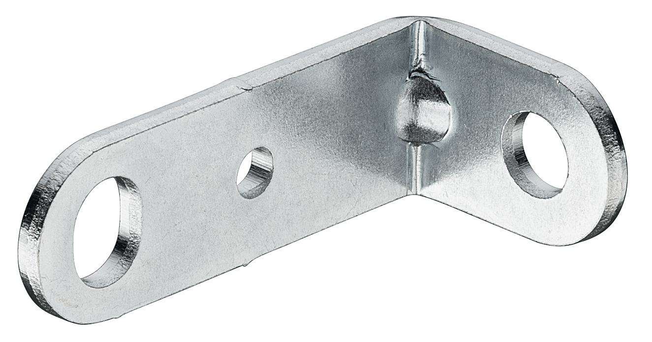 Ansschruabwinkel Stahl verzinkt mit 2 locheren und einem Schraubloch