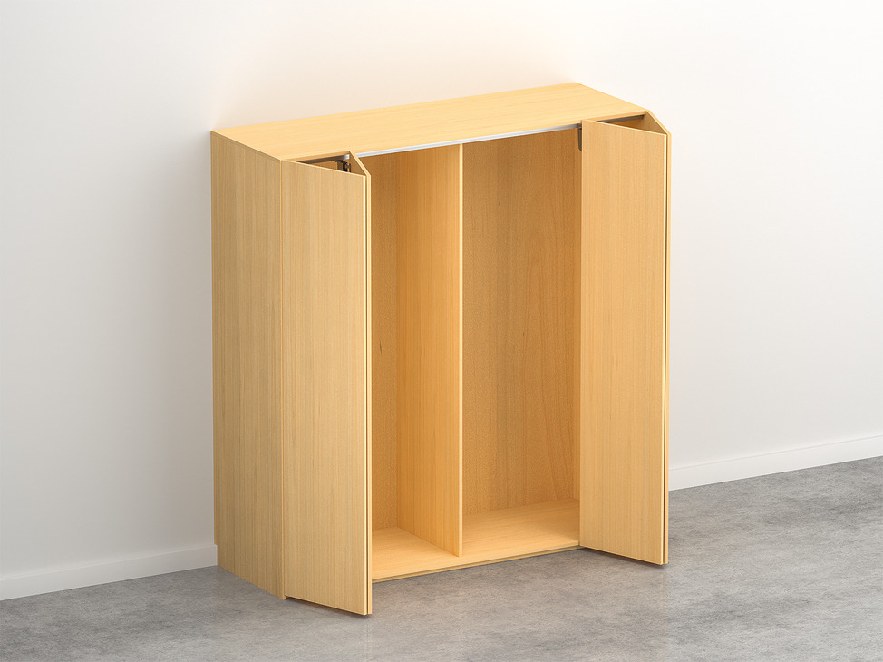 Mekanizëm 1x2 dyersh palues (harmonik) nga e djathta me gjerësi deri 600 mm për derë