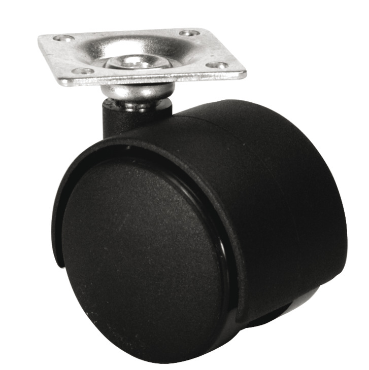 Rrotë me rrotullim të lirë prej plastike, Lartësia totale 54 mm, 35 kg