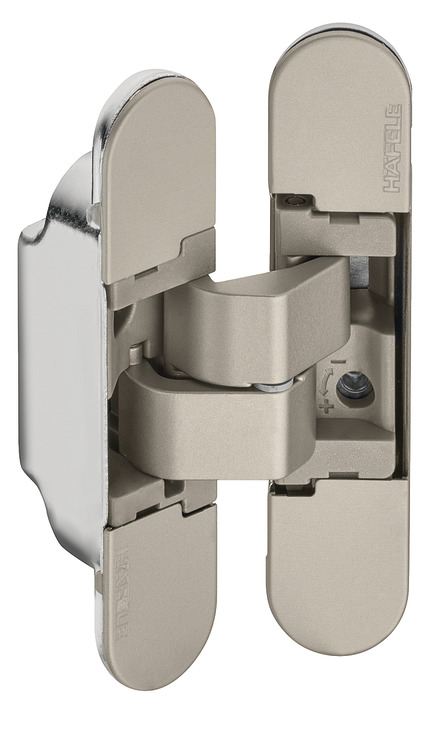 Bagllamë 3D e fshehtë rregullueshëm: LARTËSIA +1.5 mm, ANASH +1 mm , hapja 180° PRESIONI I MBYLLJES + 1 mm , TRASHËSIA E DERËS ≥35 mm (52 kg për 3 copë) (40 kg për 2 copë)