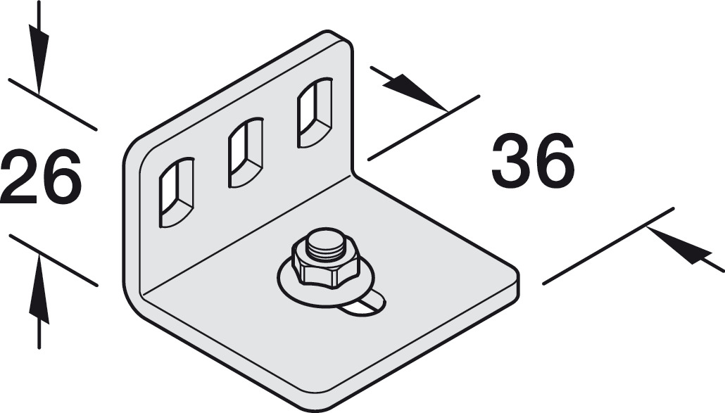 L -ë për lidhje të shinit në mur,"80A" ,"120A","Häfele Slido D-Line11 80P"