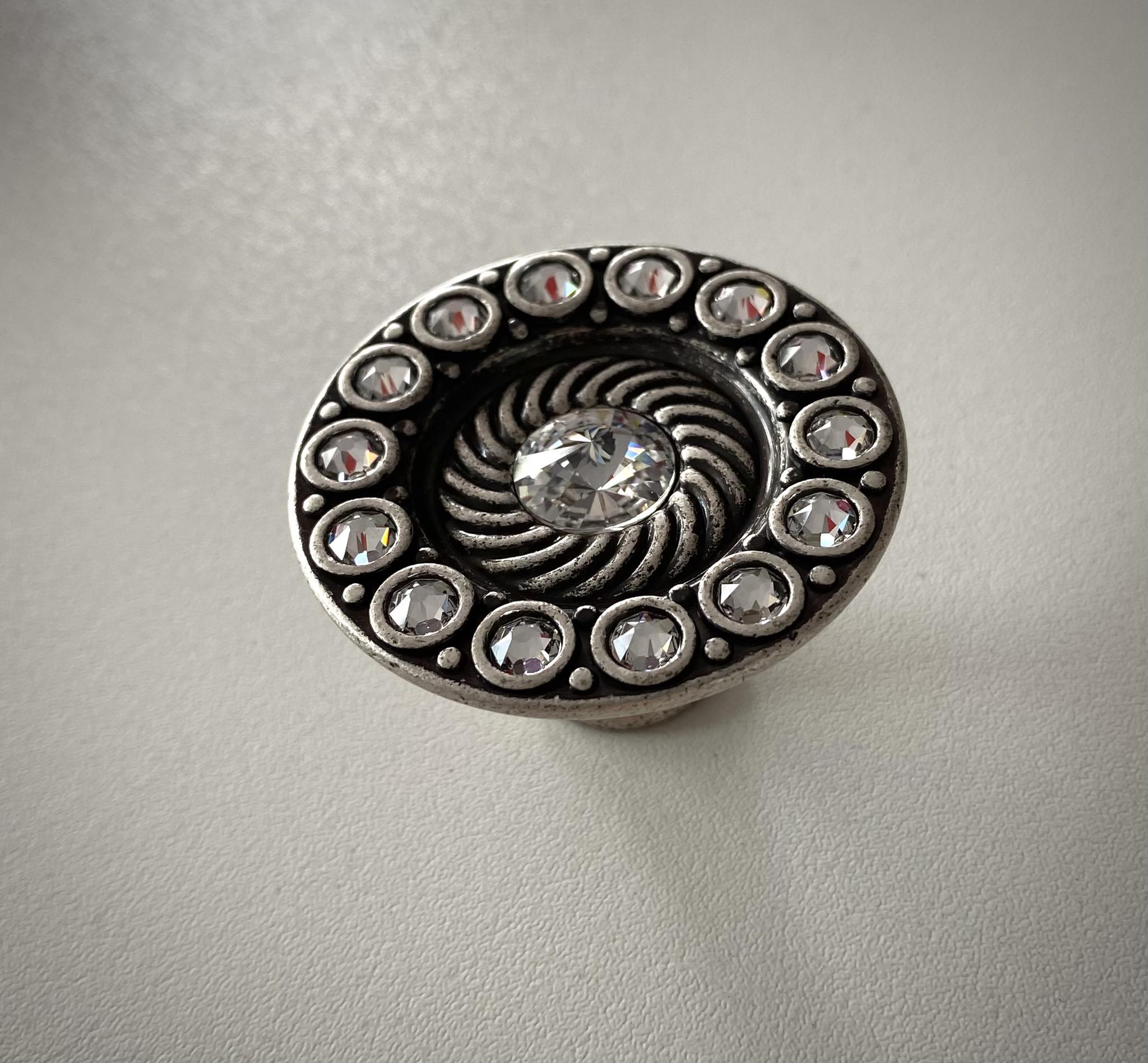 Pomolo in zama Argento Venezia Made with Crystalized Swarowski Elements