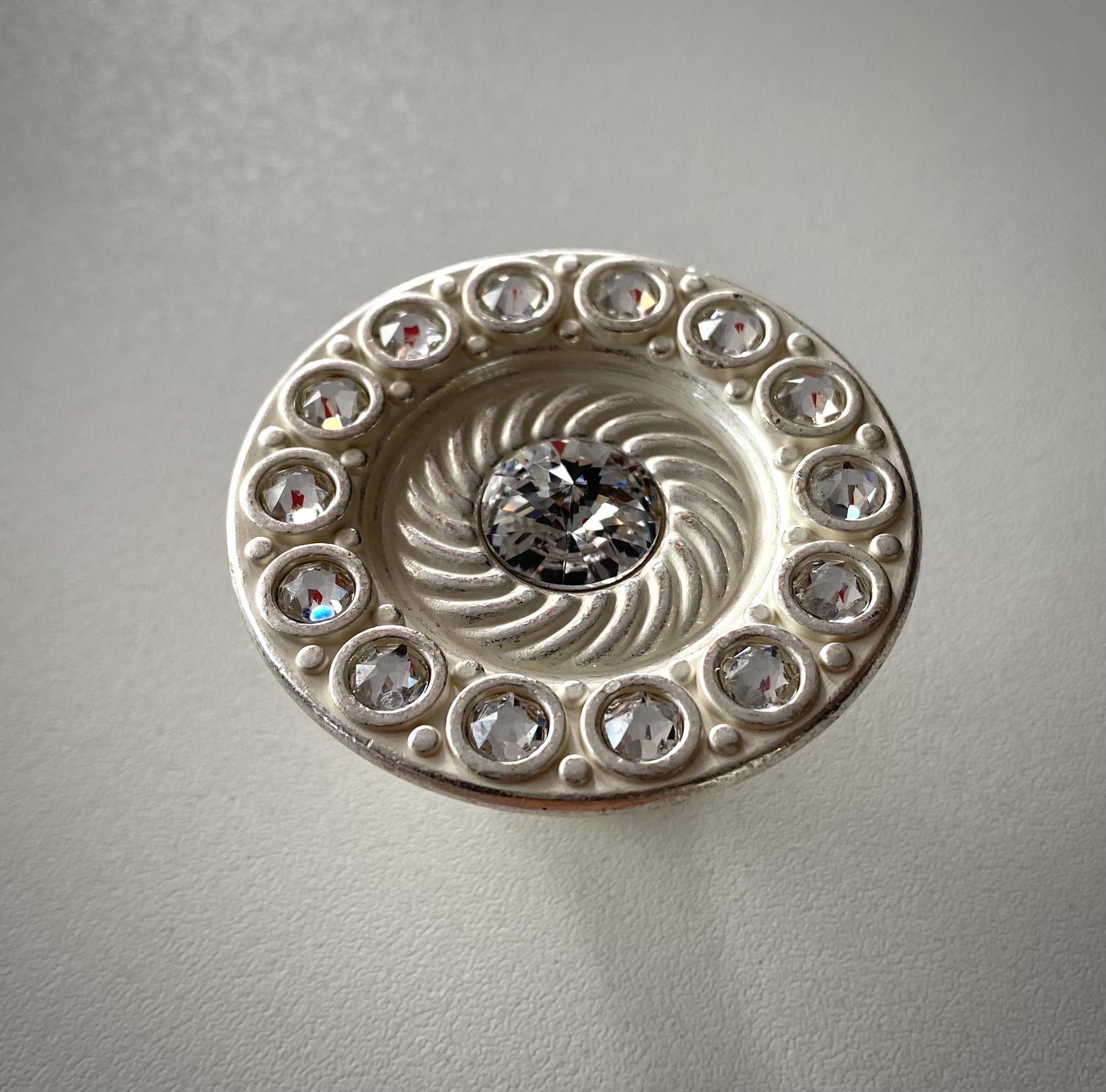 Pomolo in zama Argento venezia Made with Crystalized Swarowski Elements