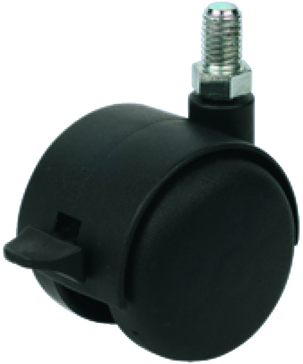 Rrotë me rrotullim të lirë prej plastike, Lartësia totale 50 mm, 45 kg