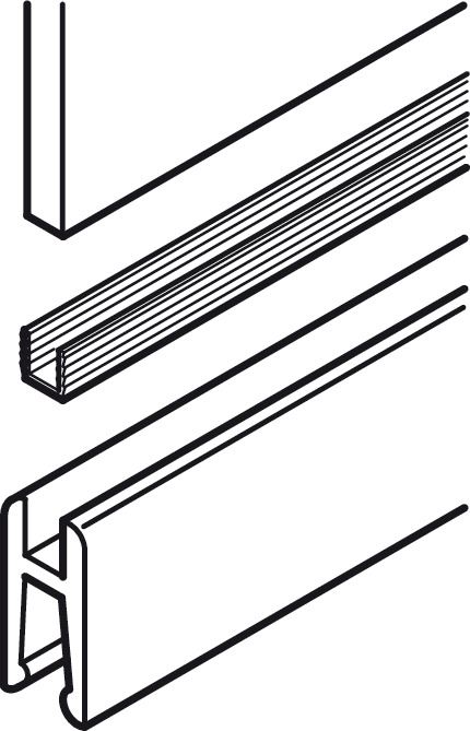 Gomë ( 5m ) për profil të xhamave rrëshqitëse " Häfele Slido F-Line14 25A "