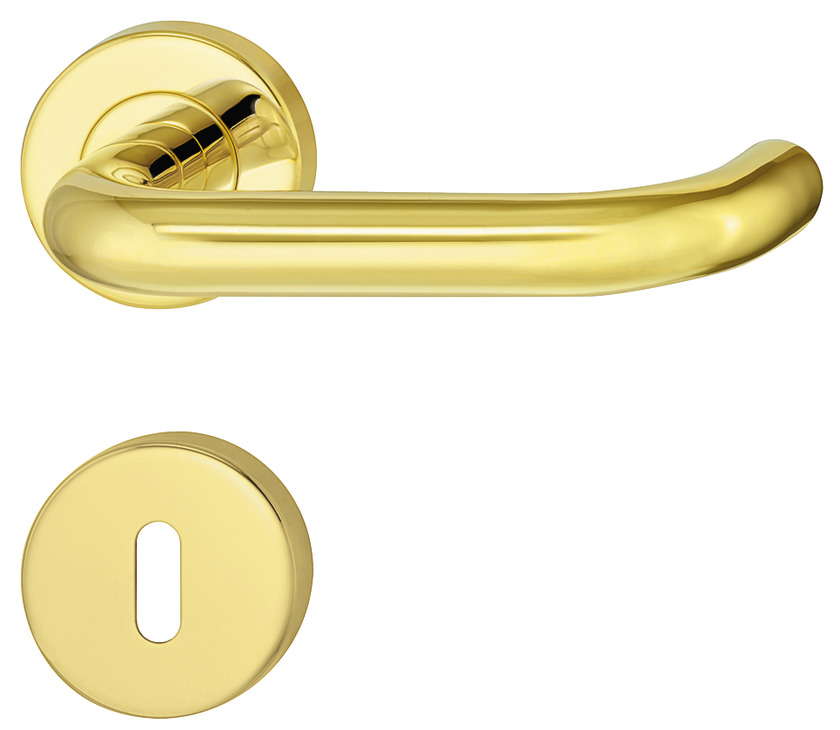 Dorezë dere formë U, roseta për çelës të thjeshtë , ngjyrë ari