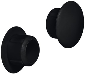 Kapak mbulues ngjyrë e zezë, prej plastike, për vrimë të fshehur Ø 10 mm,
