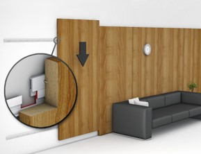 Abdeckprofil paneel montagesystem eliox zum seitlichen verblenden des einhangeprofil