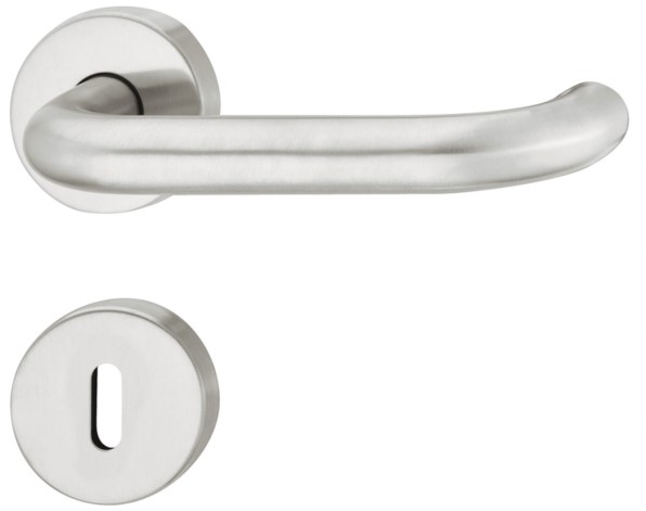 Dorezë dere formë U, roseta për çelës të thjeshtë , ngjyrë argjendi