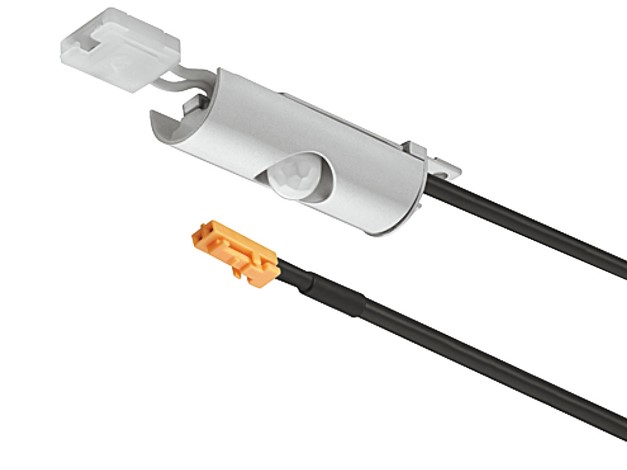 Ndërprerës (sensori) lëvizjeje, 12 V për profil të sirtarit, zonë kapje 0–3000 mm.