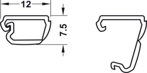 Kanal për kabëll (kabllor), Häfele Loox, për fshehjen e kabllazheve të dukshme në mobilje, ngjyrë e zezë RAL 9005 2500 mm