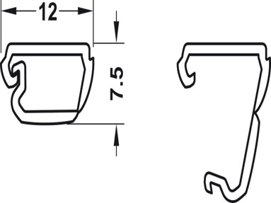 Kanal për kabëll (kabllor) , Häfele Loox, për fshehjen e kabllazheve të dukshme në mobilje, ngjyrë kafe RAL 80072500 mm