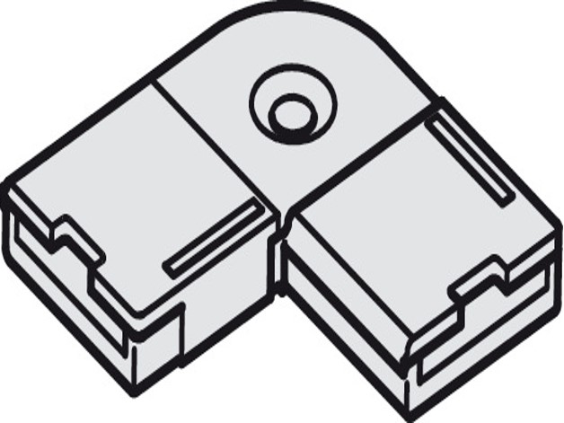 Lidhës këndi, për Fashën LED Häfele Loox 12 V 10 mm, i palëvizshëm, për majtë ose djathtas, gjatësia: 26,5 mm, gjerësia: 26,5 mm