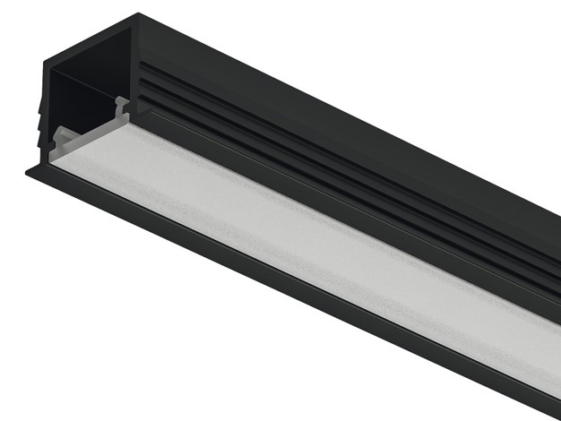 Profil LED-i “Häfele Loox5 1103” për shiritë LED 8 mm, Alumini, i anodizuar me ngjyrë të zezë, 3000 mm gjerësia11 mm ,kalueshmëria e dritës 60-70%