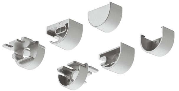 Seti i kapakeve të fundit, për profilin" Häfele Loox 2194" , 6 copë