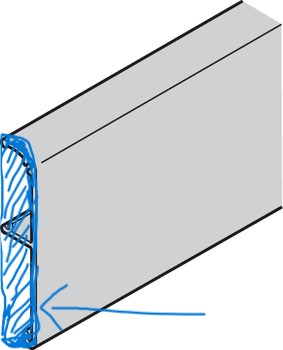 Kapak përfundimtar, për profilin e mbajtësit të xhamit të palëvizshëm , i përshtatur për "Häfele Slido D-Line12", nga materiali plastik, ngjyrë argjendi.