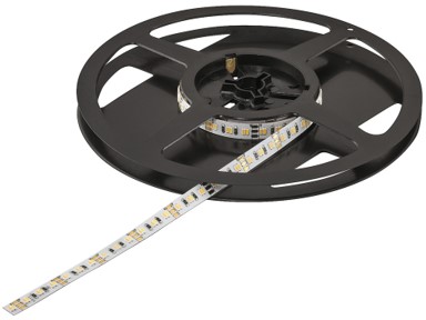 Shirit LED-i, "Häfele Loox5 LED 2070 " 12 V 8 mm 3-pol,  5 m (multi-bardhë), 2 x 120 LED/m, 9,6 W/m, IP20, dritë e ngrohtë deri në e ftohtë e bardhë, 2700 K–5000 K, klasa e efikasitetit të energjisë F