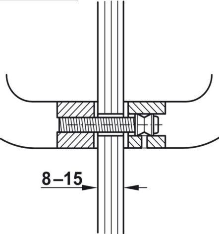 Set Montimi, për Dorezë (doreza) dere, Inox ,8-15mm