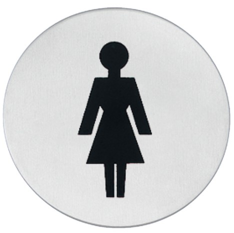 Simbol formë rrethore „Zonjat“, çelik mat, 75 mm