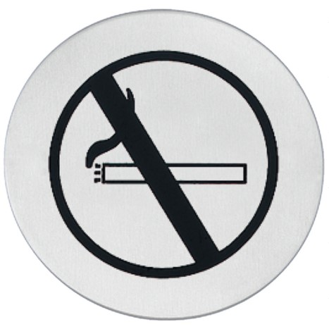 Simbol formë rrethore „No-Smoking“, çelik mat, 75 mm