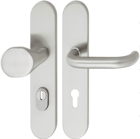 Dorezë dere formë U-O , roseta për cilindër , ngjyrë argjendi