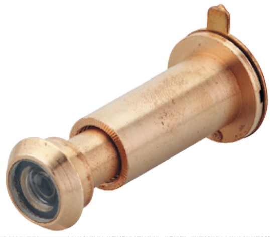 Shpion derës, Ø 12 mm , Këndi i pamjes 170,00 ° , trashësia e derës 31-57 mm ,mesing i poluar.