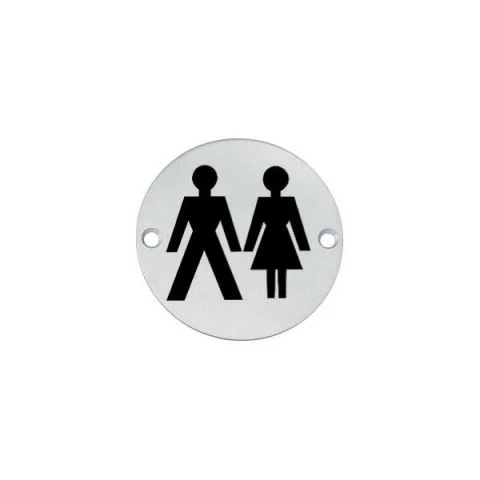 Simbol formë rrethore „Zonjat dhe Zotërinjët“, çelik mat, 75 mm