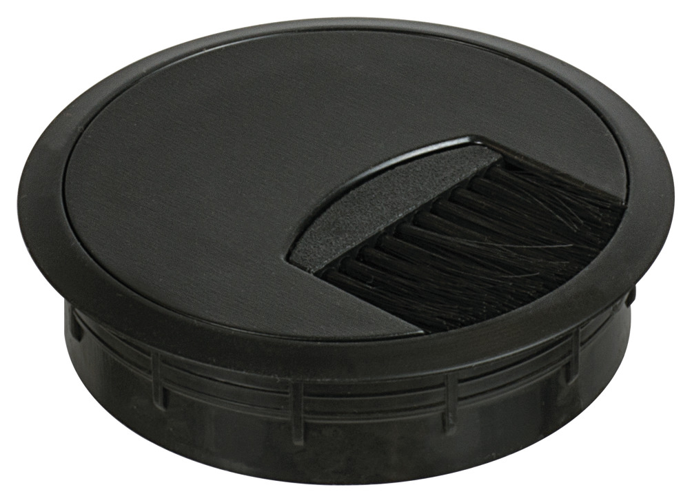 Kapakë për fshehje të kabllove 60 mm, e zezë me brushë