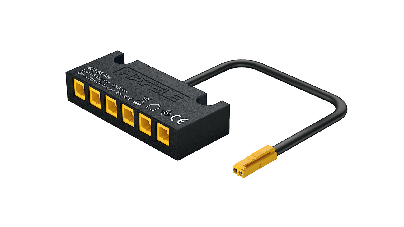 Shpërndarës i vogël 60W për 12 V me 6 porta ,pa port për ndërprerës