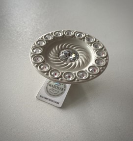 Dorezë (Doreza) për mobilie, ngjyrë e bardhë , D:60mm ”Zama Verniciato Avorio” Crystilazed Swarowski
